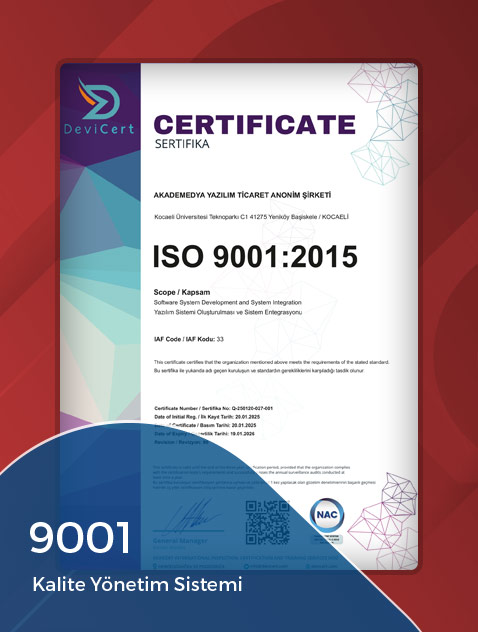 ISO 9001:2015 Kalite Yönetim Sistemi